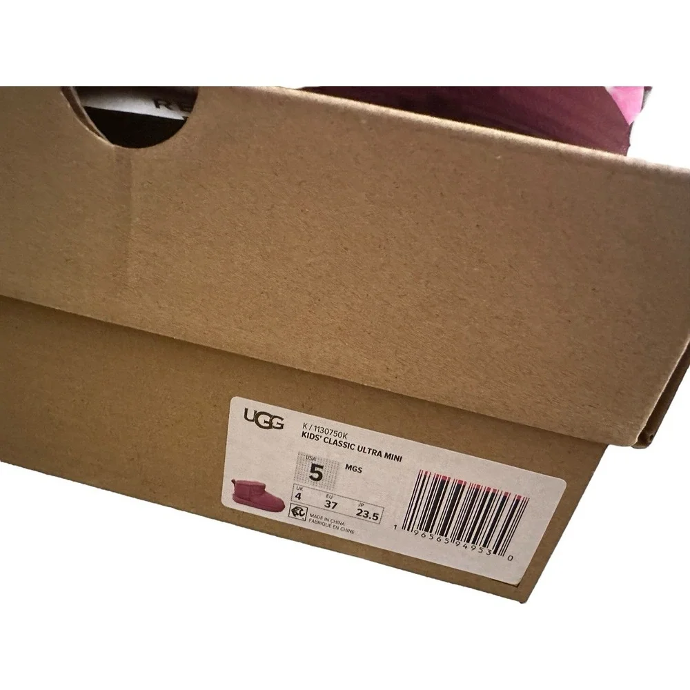 UGG Classic‎ Ultra Mini Boots Big Kid Womens Sz 5 EU 37 NEW Mangosteen Pink